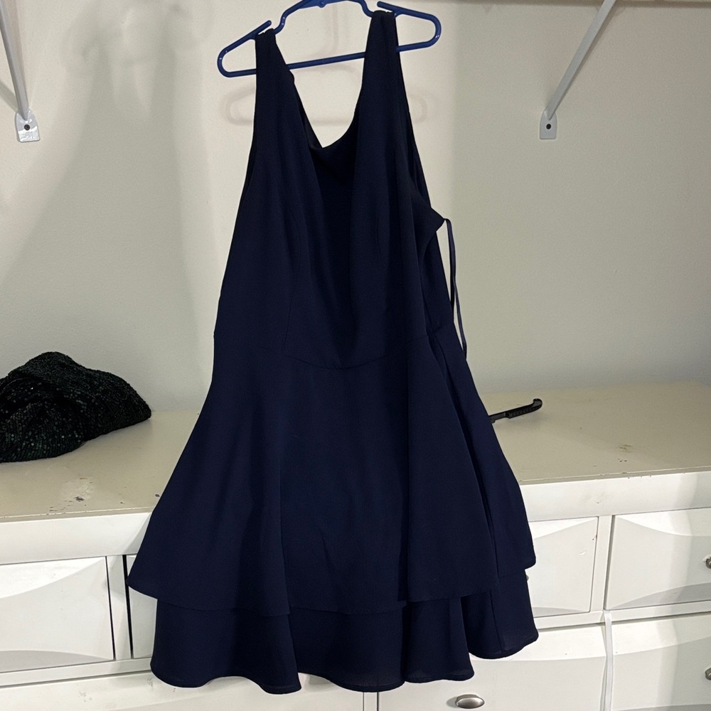 B Darlin Navy Blue Backless Dress
